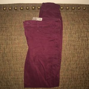 Burgundy hollister jeans